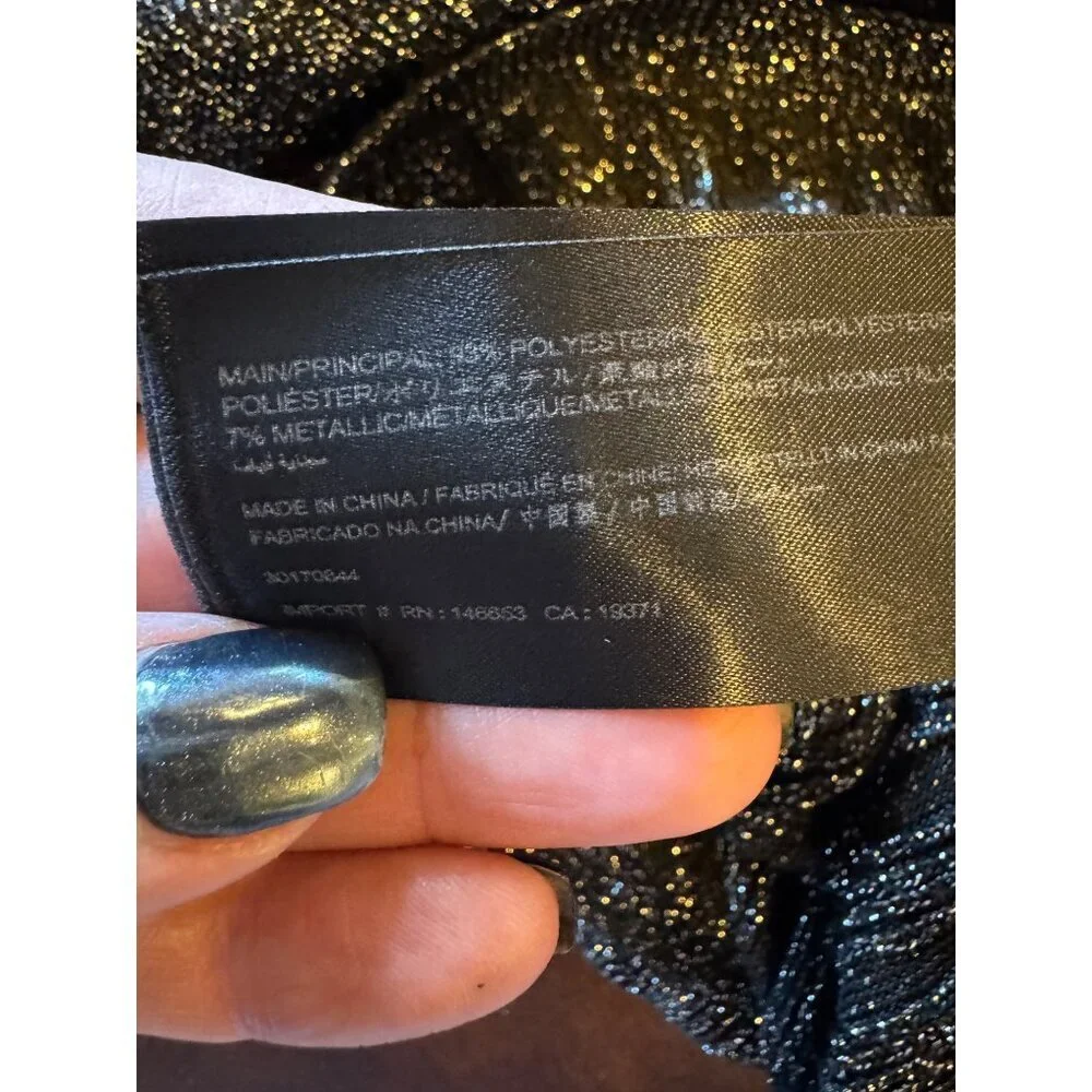 Keepsake‎ Dress Women Small Gray Off The Shoulder Metallic Reflections Sheath